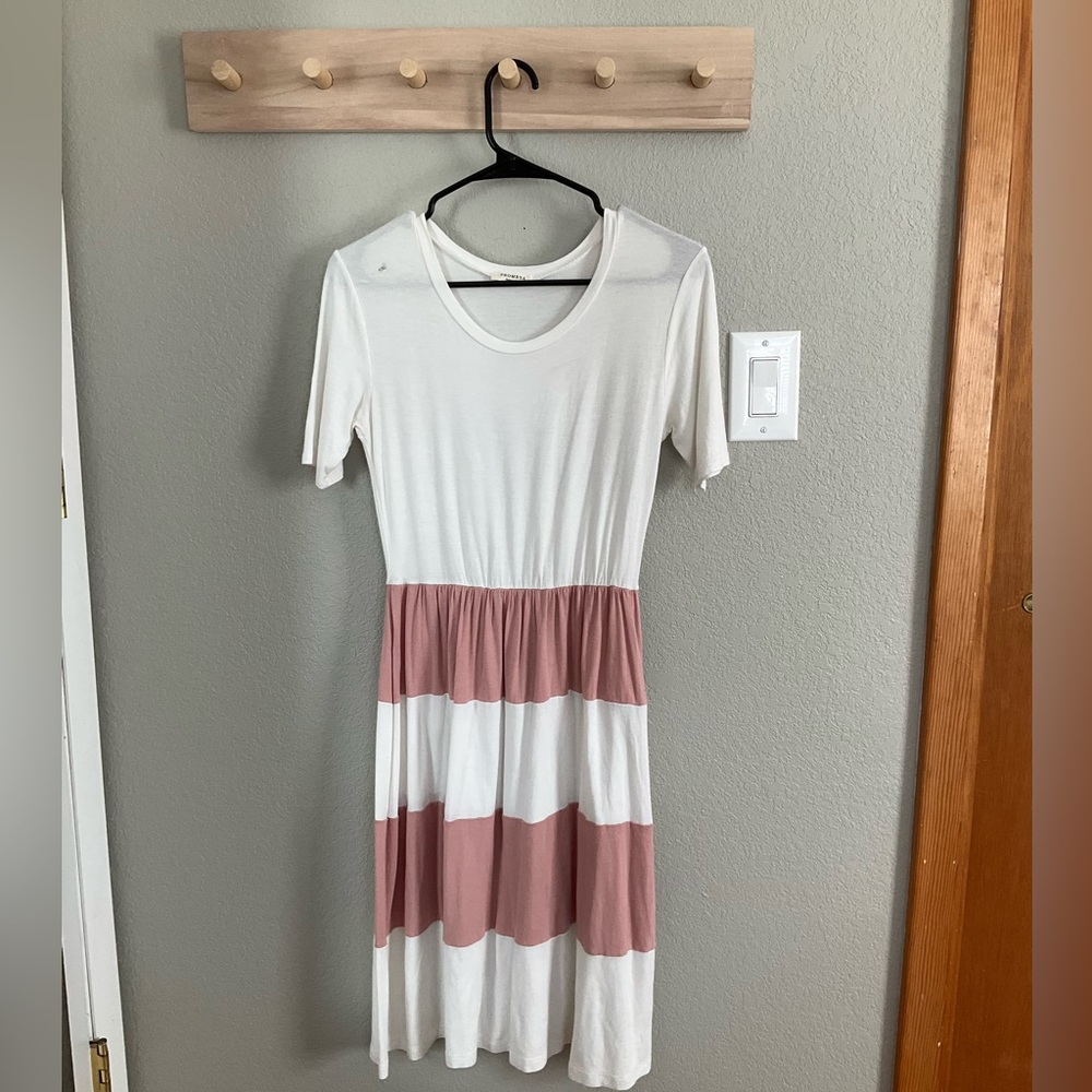 Pink and White Striped Dress